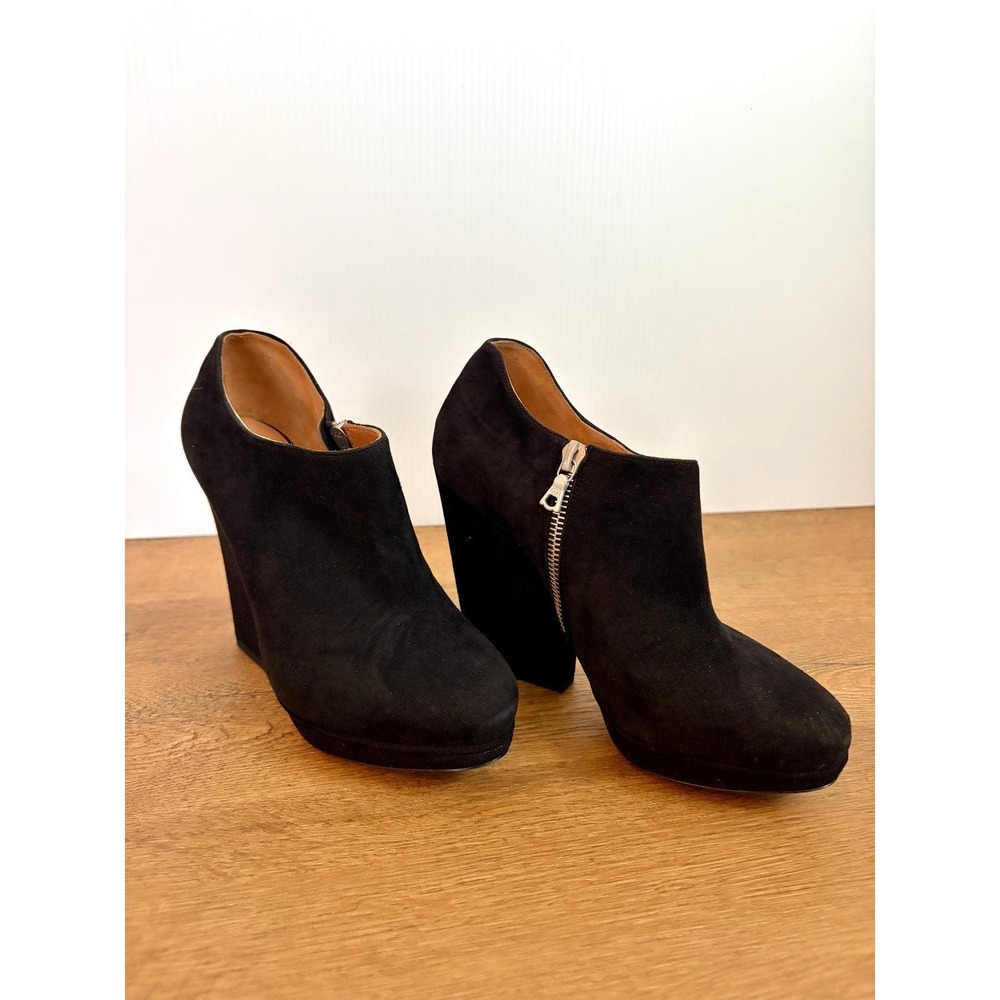Dries Van Noten Black Suede Platform Ankle Boots Side Zip 36 Size 6 Avant Garde - Picture 9 of 11